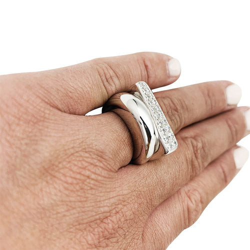 Bague 53 Bague Fred, "Success", en or blanc et diamants. 58 Facettes 31071