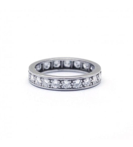 Bague 51 / Blanc/Gris / Platine 950 Alliance américaine Platine & Diamants 58 Facettes 190105R