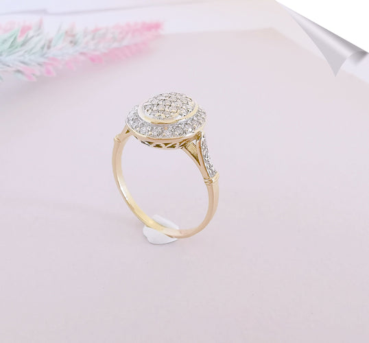 Bague 59.5 Bague Diamants Or Deux Tons 58 Facettes AA 1521