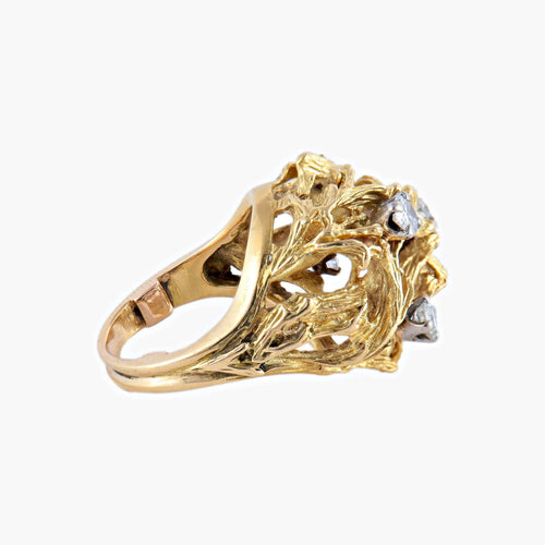 Bague 50 / Or Jaune / Diamants BAGUE "DOME" OR & DIAMANTS 58 Facettes BO/220074