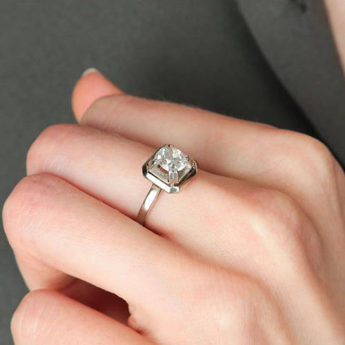 Bague Diamants / Platine BAGUE SOLITAIRE ART DÉCO PLATINE & DIAMANT 58 Facettes BO/220037