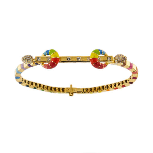 Bracelet Bracelet chakra Email arc-en-ciel Diamants 58 Facettes 31740