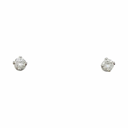 Boucles d'oreilles Puces d'oreilles en or blanc et diamants. 58 Facettes 31702