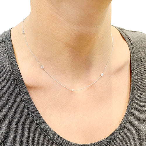 Collier Collier gouttière en or blanc, diamants. 58 Facettes 32594