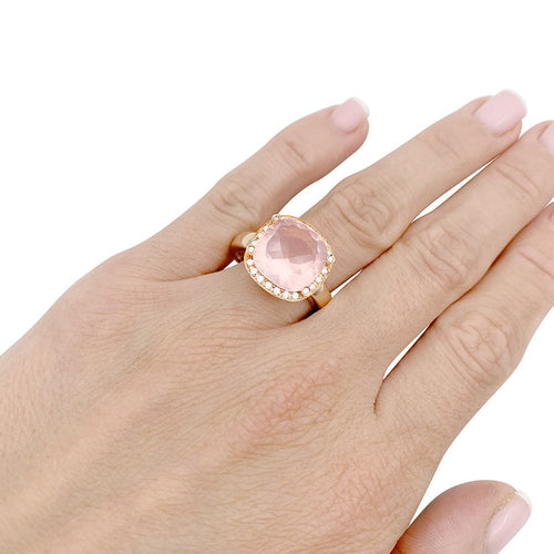 Bague 58 Bague Poiray, "Filles Antik", or rose, quartz rose, diamants. 58 Facettes 33124