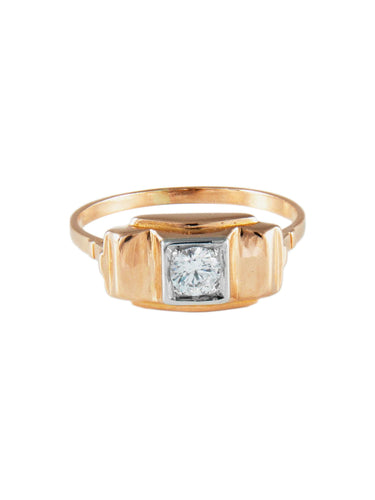 Bague 56 Bague Tank Or et Platine 58 Facettes