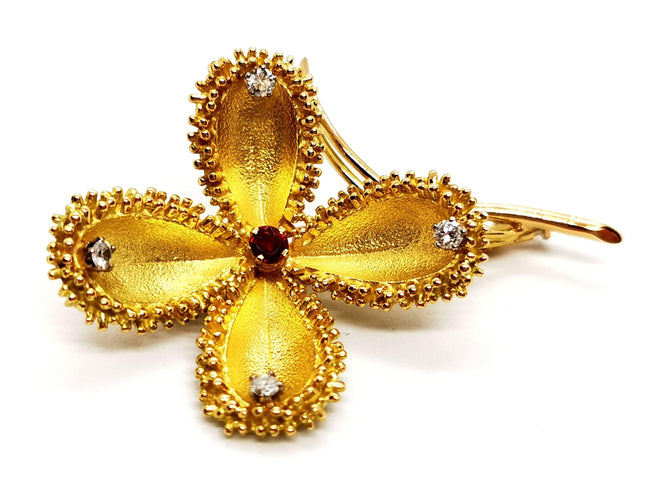 Broche Broche Vintage Or jaune Rubis 58 Facettes 1089906CD