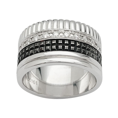 Bague 53 Bague Boucheron, "Quatre Black Edition Large", en or blanc, diamants. 58 Facettes 31802