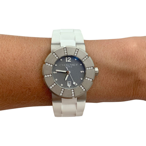 Montre Montre Chaumet, "Class One", titane, diamants, caoutchouc. 58 Facettes 31808
