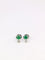Boucles d'oreilles Paire de puces d'oreilles vintage or blanc, diamants et émeraudes 58 Facettes J89