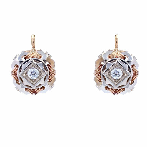 Boucles d'oreilles Boucles d'oreilles dormeuses diamants 2 ors 58 Facettes 22-448