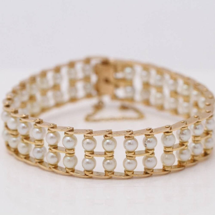 Bracelet Bracelet de perles LIZT 1970 en or jaune. 58 Facettes D359553JC