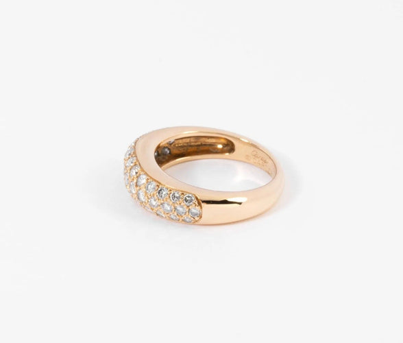 Bague Bague Cartier jonc or jaune pavage diamants 58 Facettes