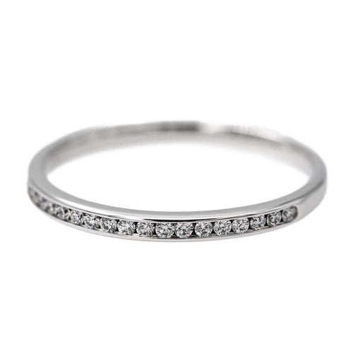 Bague 49.5 Bague Demi alliance Or blanc Diamant 58 Facettes 2739433CN