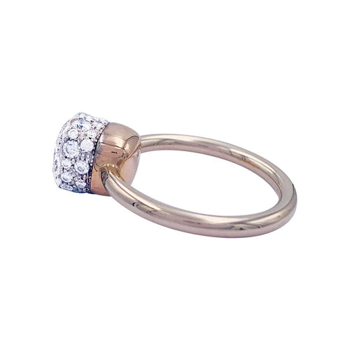 Bague 56 Bague Pomellato, "Nudo Solitaire", or rose et blanc, diamants. 58 Facettes 32267