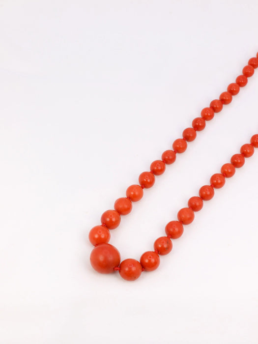 Collier Collier or jaune Corail rouge 58 Facettes 816