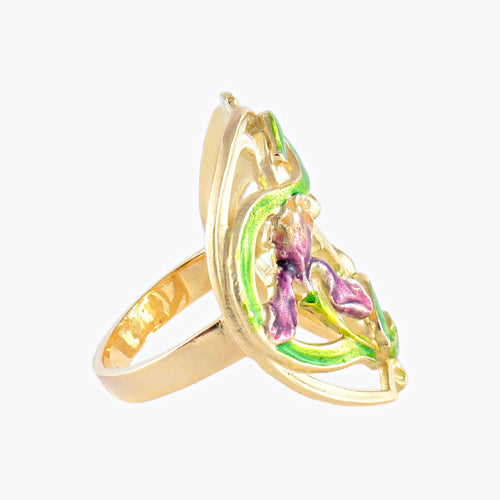 Bague 55 Bague style Art Nouveau Iris 58 Facettes