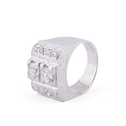 Bague Bague platine en diamant 1930 58 Facettes