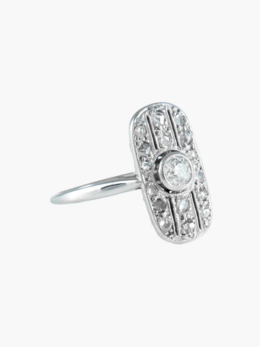 Bague Or Jaune / Diamants / 52 BAGUE ART DECO OR & DIAMANTS 58 Facettes BO/220028