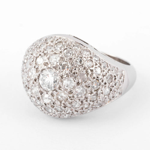 Bague Bague dôme en platine et diamants 58 Facettes