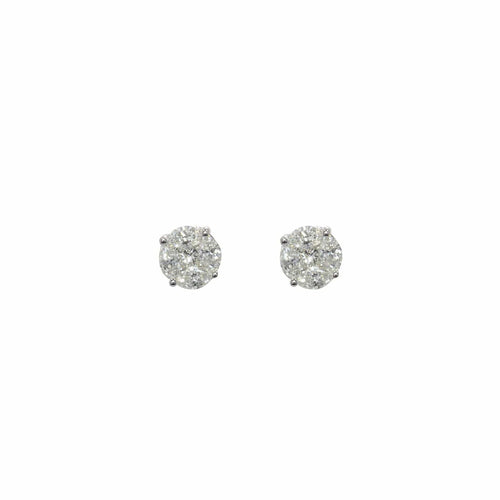 Boucles d'oreilles Puces d'oreilles diamants 0.24 carat or blanc 58 Facettes 22-174