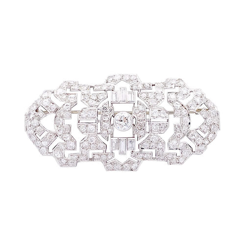 Broche Broche Art Déco, platine et diamants. 58 Facettes 33343