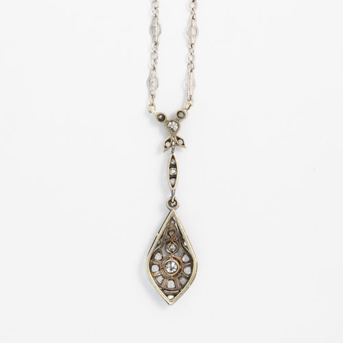 Collier white Gold Silver and Diamonds necklace 58 Facettes