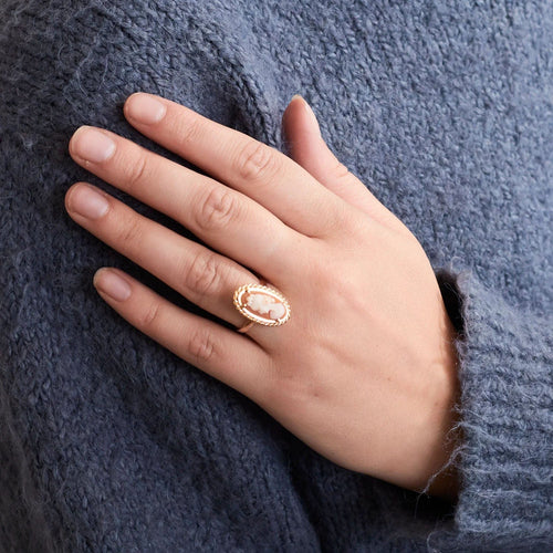 Bague 55 BAGUE CAMEE SUR COQUILLAGE 58 Facettes BO/230074