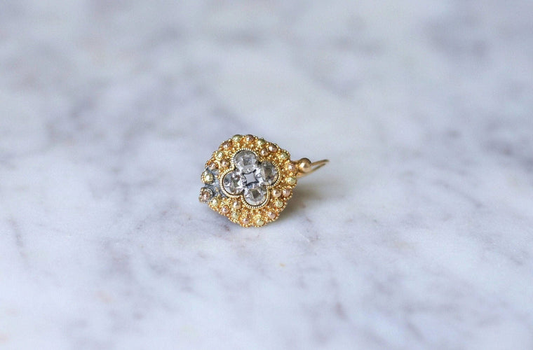 Boucles d'oreilles Boucles d'oreilles Charles X diamants 58 Facettes