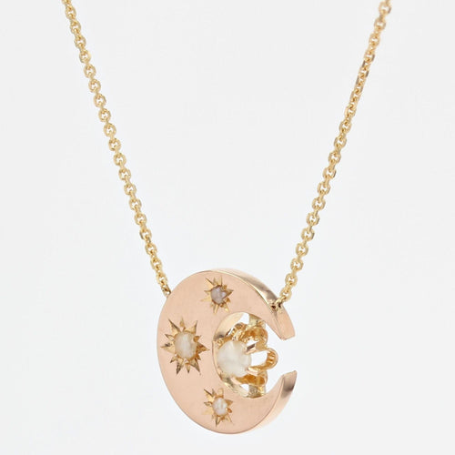 Collier Collier en or et son motif en croissant de lune 58 Facettes 22-367