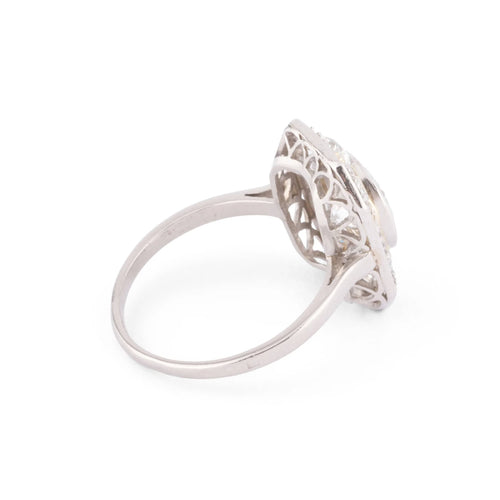 Bague Bague Art Déco Diamant Taille Ancienne Platine 58 Facettes
