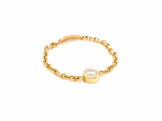 Bague 54 Bague Chaînette Or rose Diamant 58 Facettes 578666RV