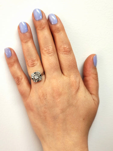 Bague 54 Bague Art Déco Platine Or jaune Diamants 58 Facettes Bag.Geom.ArtD758