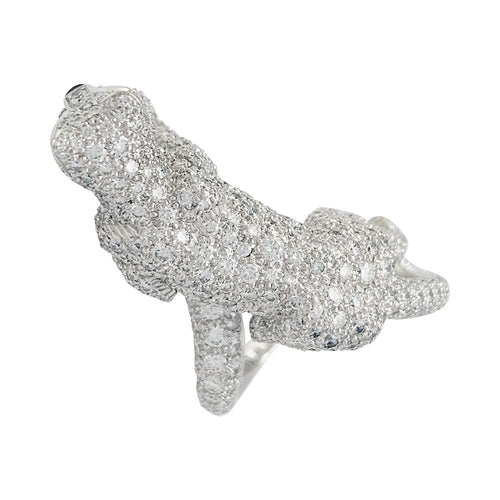 Bague 51 Bague Haute Joaillerie Cartier, "Panthère de Cartier", or blanc, diamants. 58 Facettes 31543
