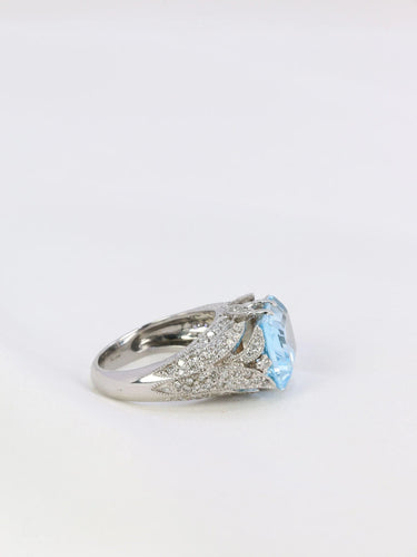 Bague Bague cocktail Diamants Aigue-marine 58 Facettes 779