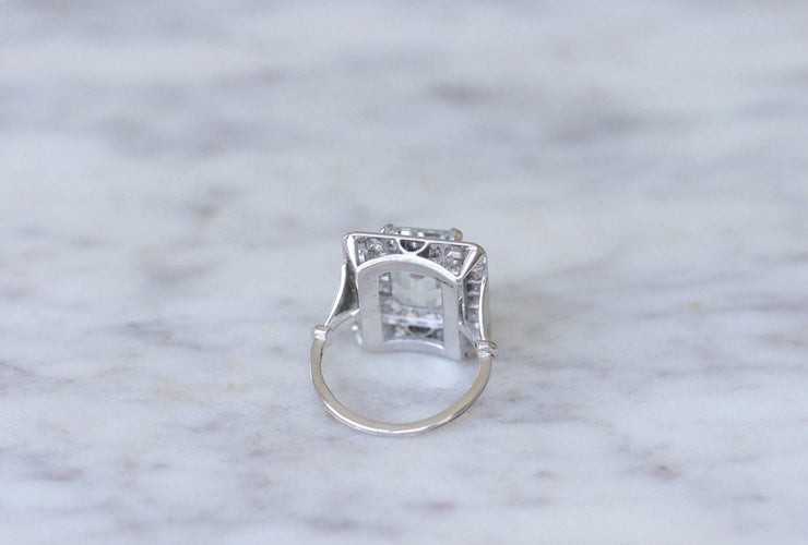 Bague Bague Art Déco aigue-marine et diamants 58 Facettes