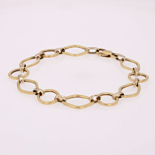 Bracelet Bracelet or jaune maillons alternés 58 Facettes CVBR31