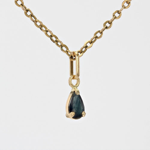 Collier Pendentif or jaune saphir poire 58 Facettes 15-424A
