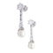 Boucles d'oreilles Boucles d'oreilles pendantes or blanc, platine, perles et diamants. 58 Facettes 32434