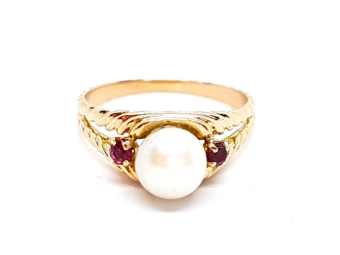 Bague 56 Bague Or jaune Perle 58 Facettes 00320CN