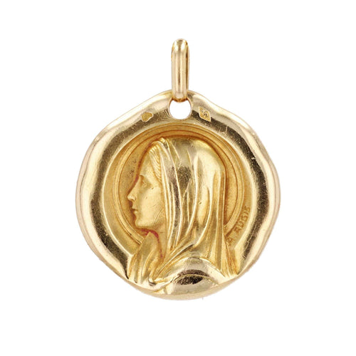 Pendentif Médaille or jaune Vierge Marie Augis 58 Facettes CVP61