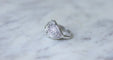 Bague 53 Bague dôme Art Déco Or blanc Platine Diamants 58 Facettes