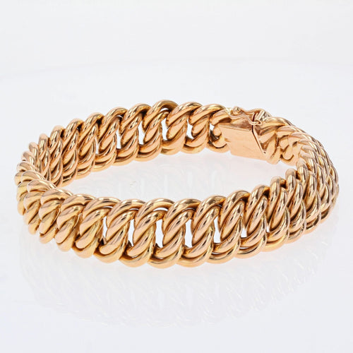 Bracelet Bracelet gourmette en or rose ancienne 58 Facettes 22-167