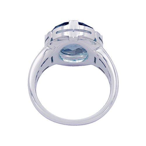 Bague 54 Bague Bulgari "Parentesi Cocktail" en or blanc, topaze bleue et diamants. 58 Facettes 33375