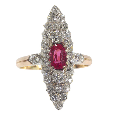 Bague 53 Bague, Diamant, rubis 58 Facettes 22298-0136