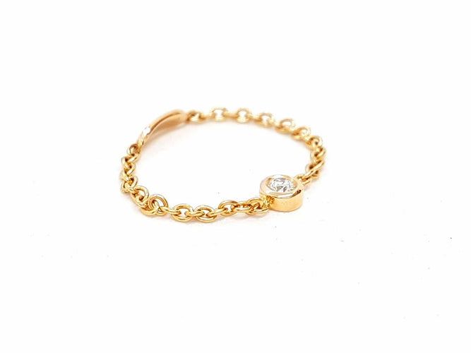 Bague 53 Bague Chaînette Or rose Diamant 58 Facettes 578689RV