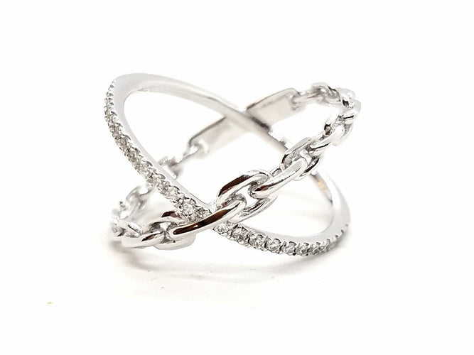 Bague 53 Bague Or blanc Diamant 58 Facettes 578806RV