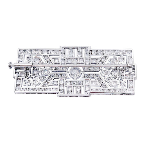 Broche Broche Art Déco en platine et diamants. 58 Facettes 32511
