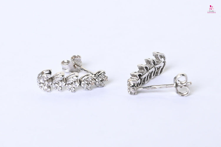 Boucles d'oreilles Boucles d’oreilles “feuilles” Or blanc oxydes 58 Facettes