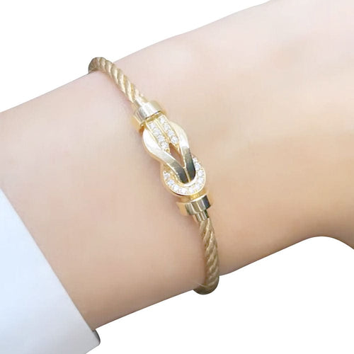 Bracelet Bracelet Fred, "Chance Infinie", or rose, diamants. 58 Facettes 32788